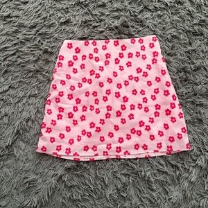 SHEIN Pink Floral Mini Skirt